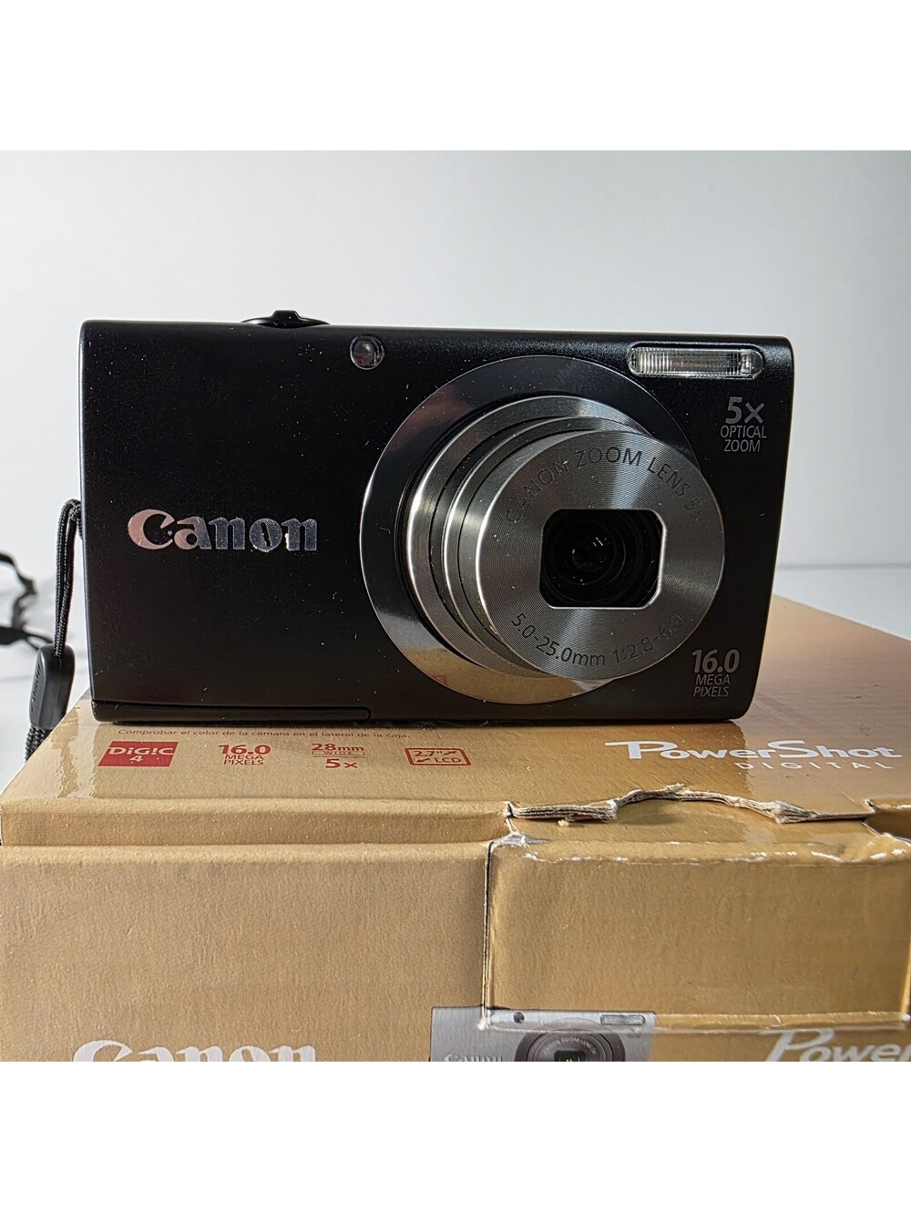 Canon PowerShot A2300 Black Digital Camera HD 16.0MP 5x Zoom - BUNDLE TESTED